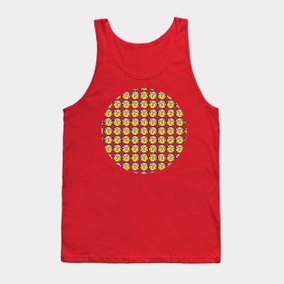 Yellow Cat Round Pattern Tank Top